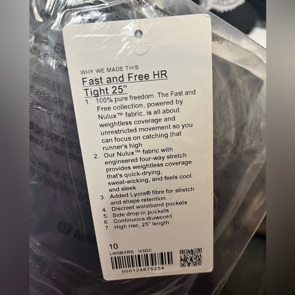 Lululemon Fast & Free HR Leggings, Size 10. - Picture 3 of 3